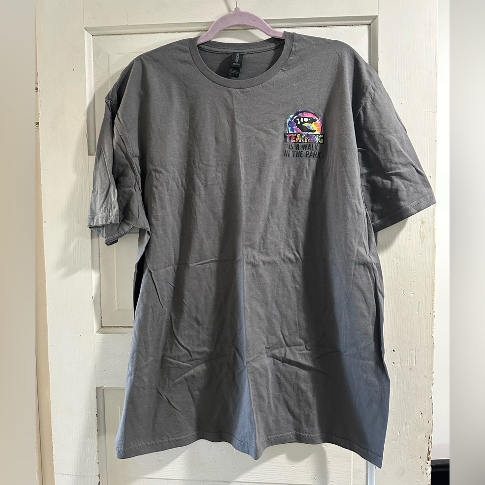 Gray “Teaching is a walk in the park” tee